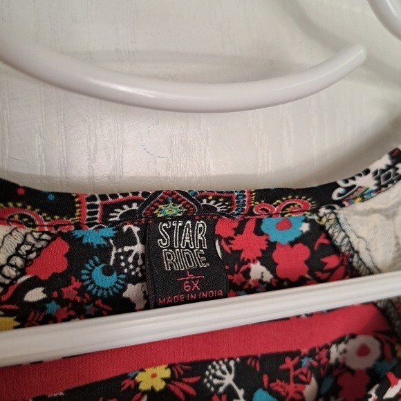 Star Ride Red Lace Romper Bohemian Paisley Floral Print - Picture 4 of 4